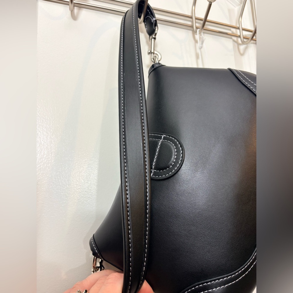 Coach Black Leather Shoulder Bag with Silver Hardware - Picture 12 of 15